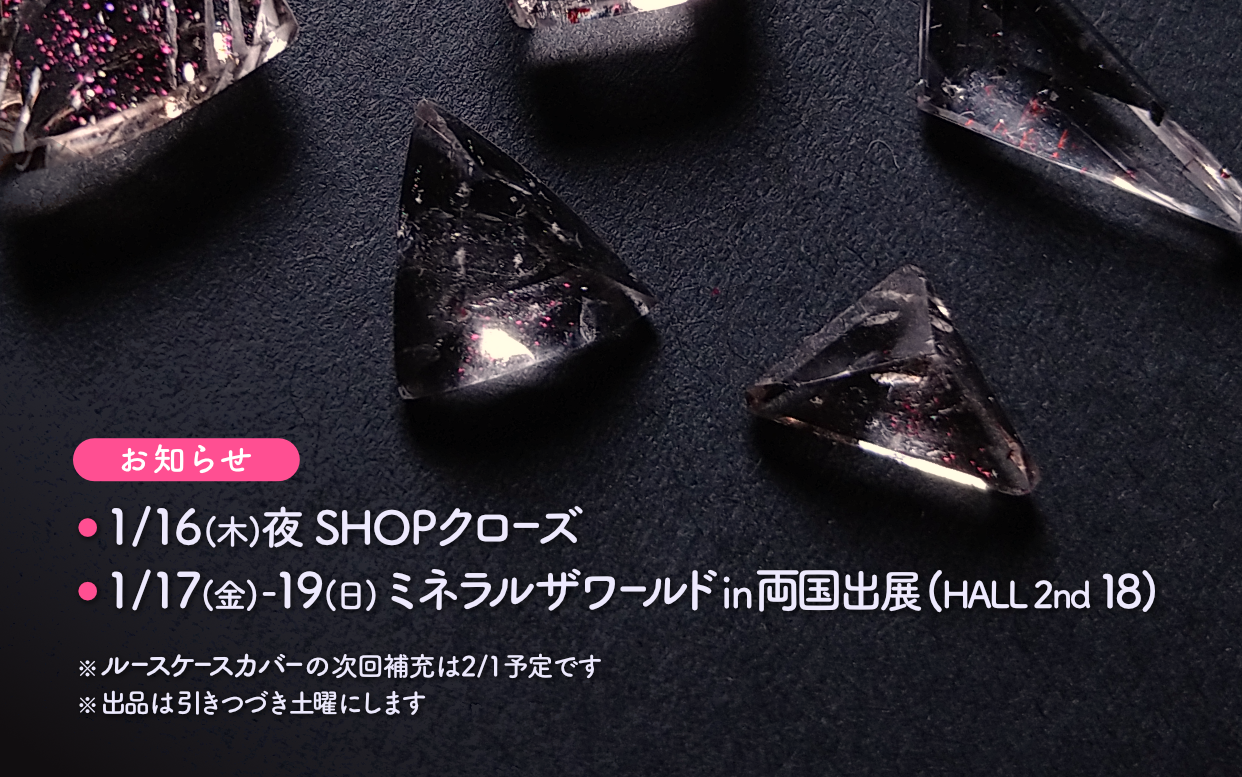 1/17(金)〜19(日)開催のミネラルザワールドin両国に出展します📣