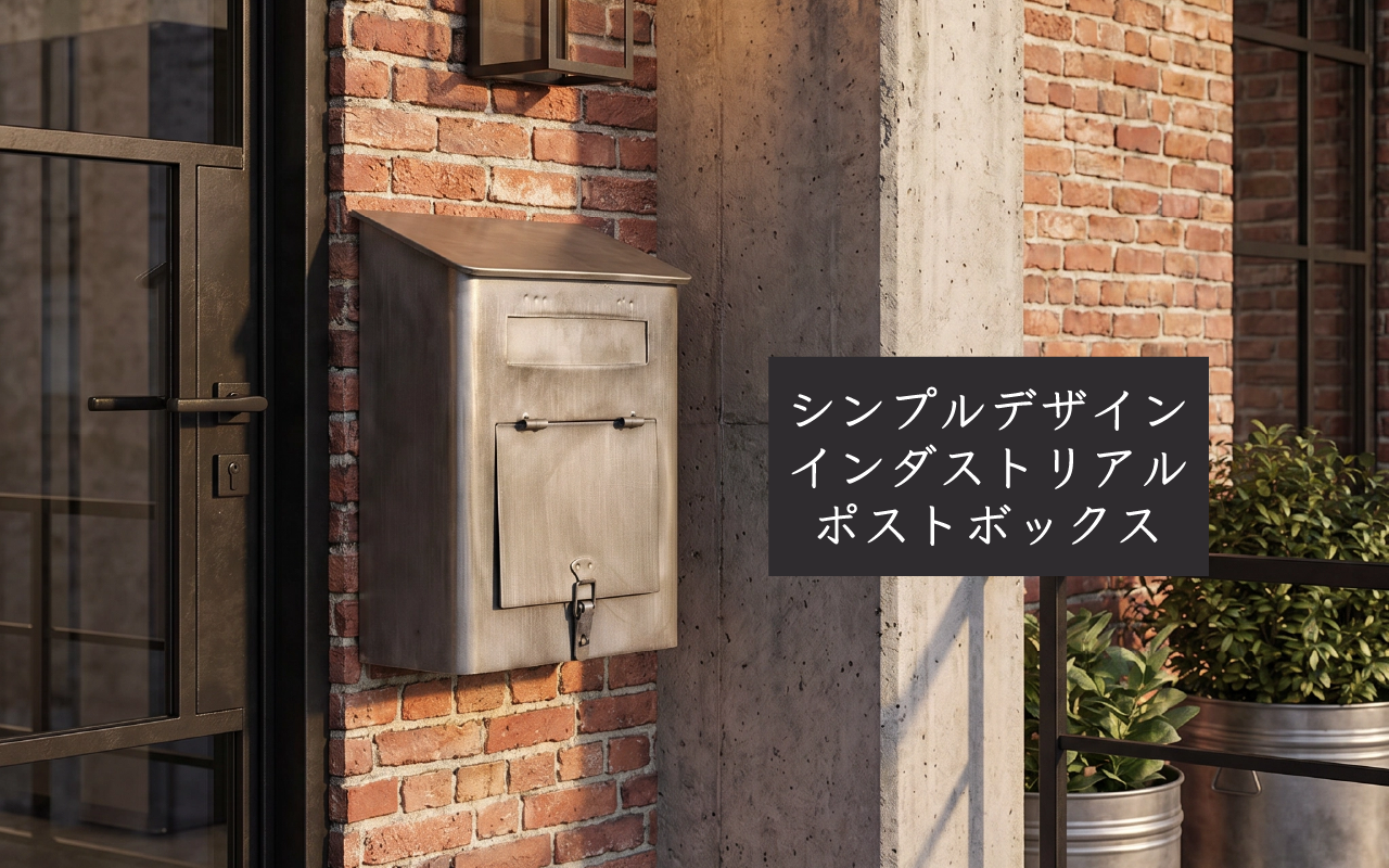 シンプルデザイン インダストリアル ポストボックス