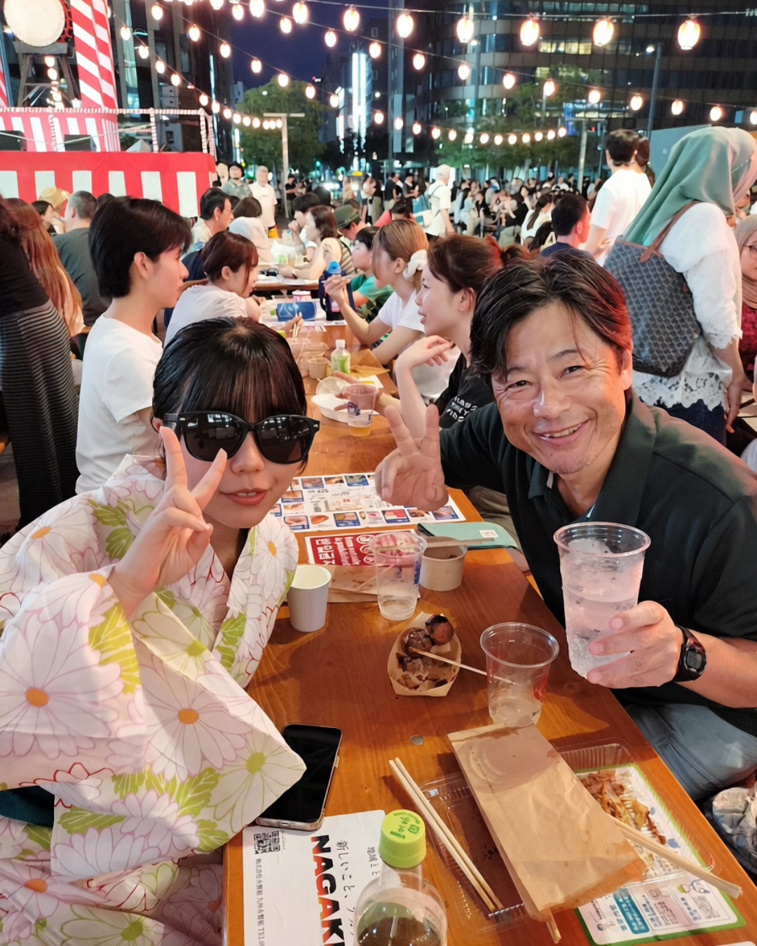 娘と盆踊りからの事務所移転中止