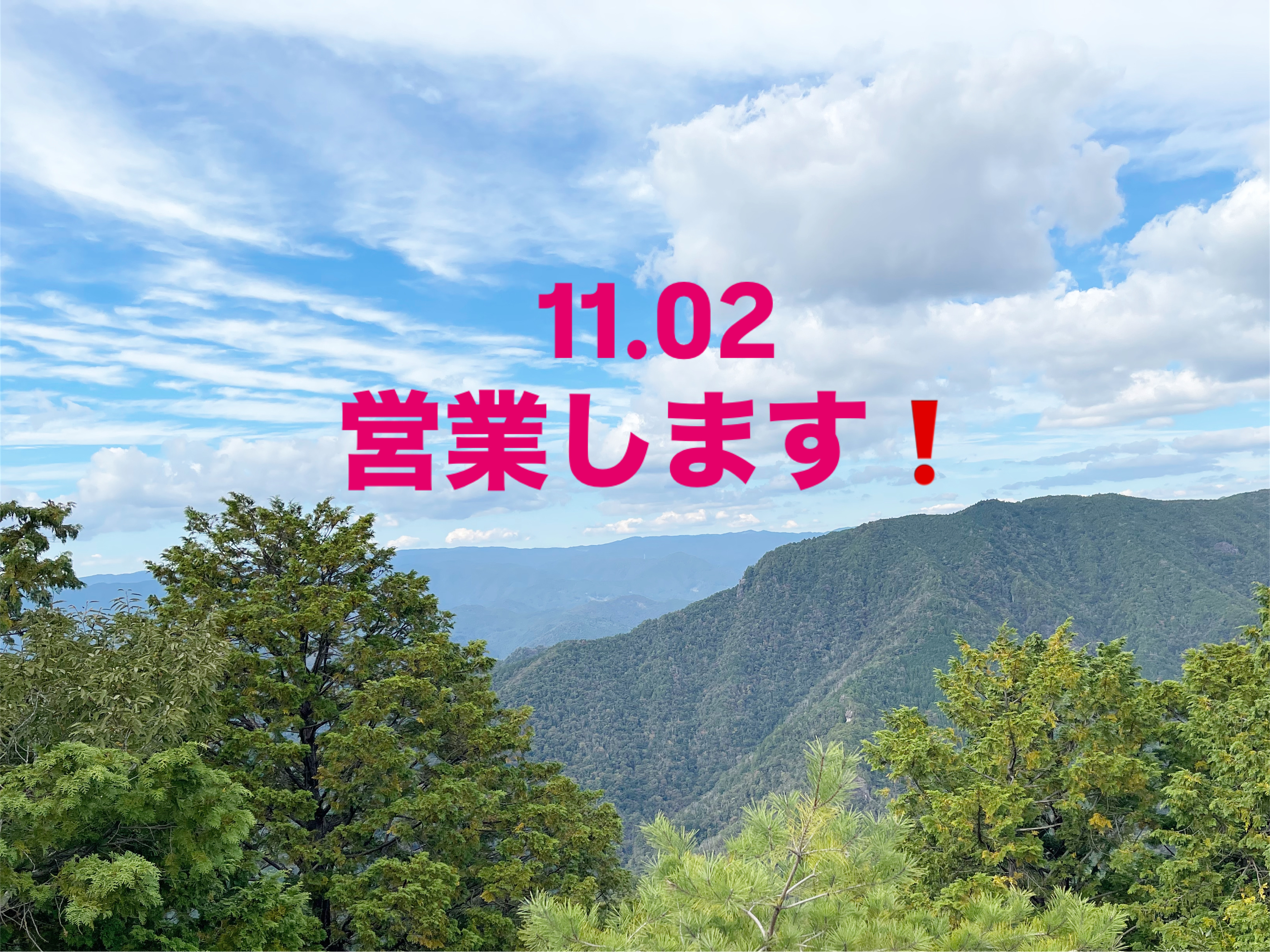 11月2日 念願の久々オープン!