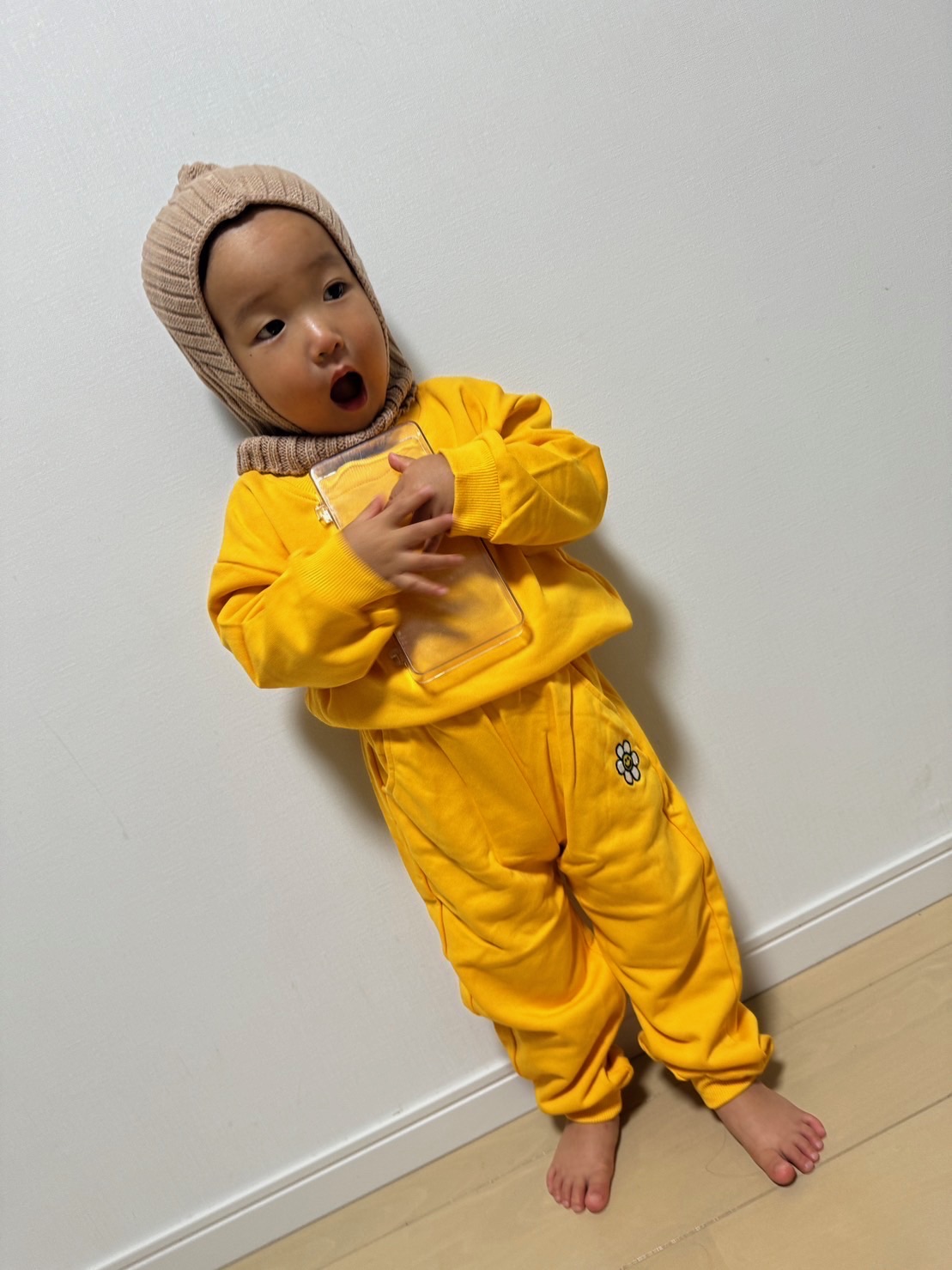 ワンポイントスウェットセット 着画