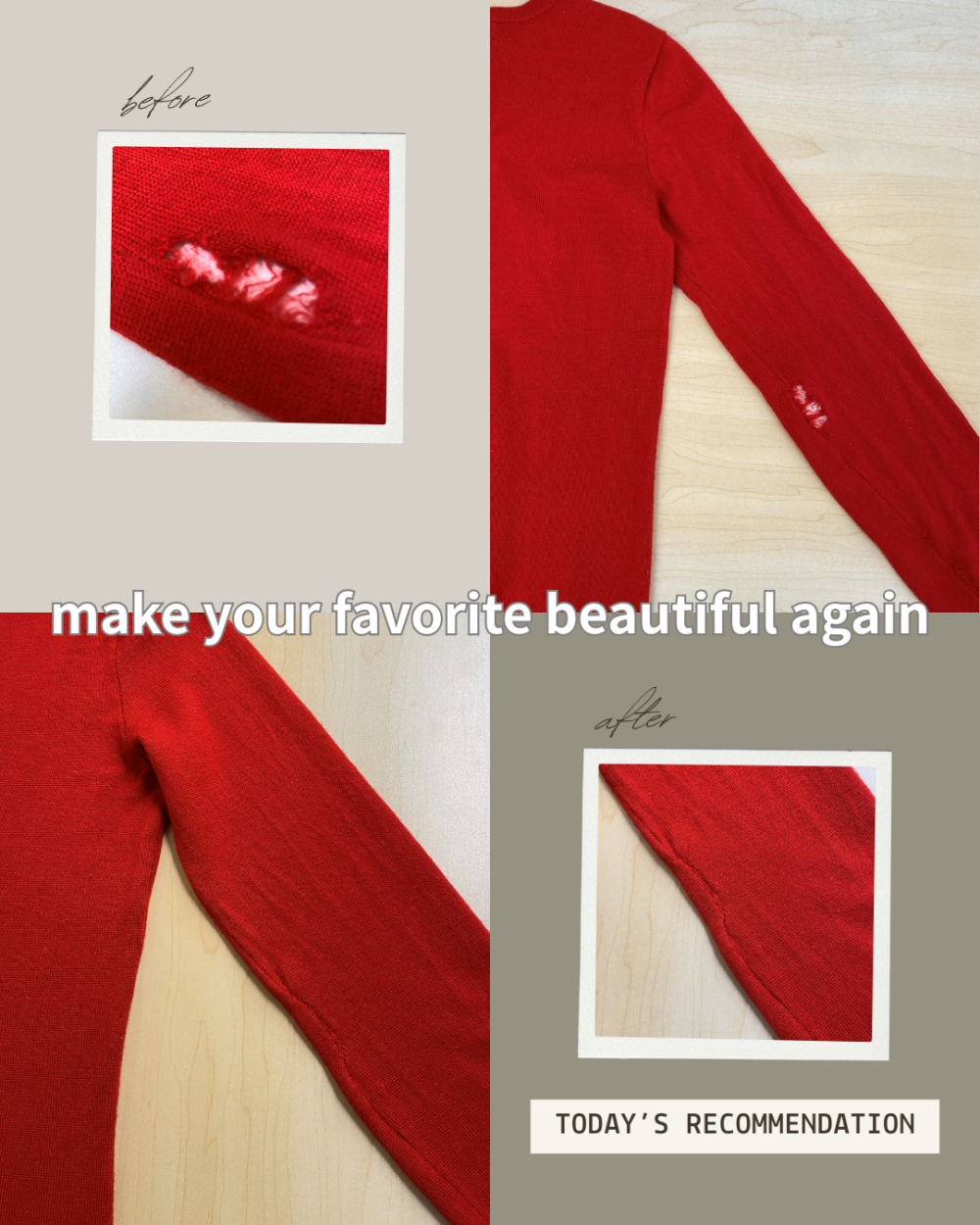 🧶 ニットのひじ穴修理で、お気に入りをもう一度