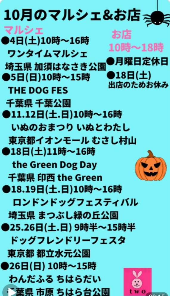 ⭐︎10月の予定になります⭐︎