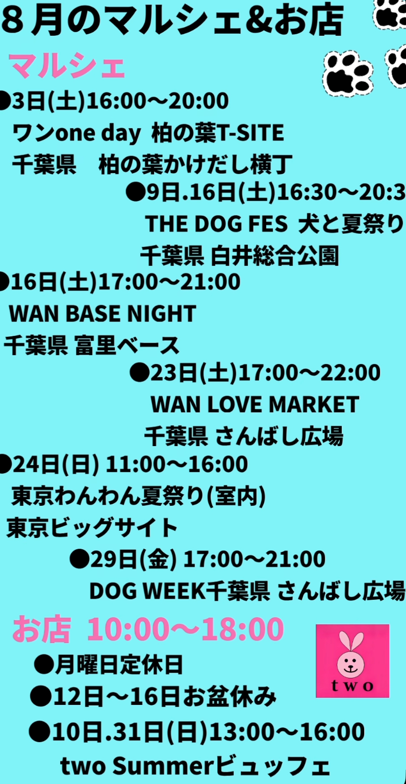 ⭐︎8月のお知らせです⭐︎