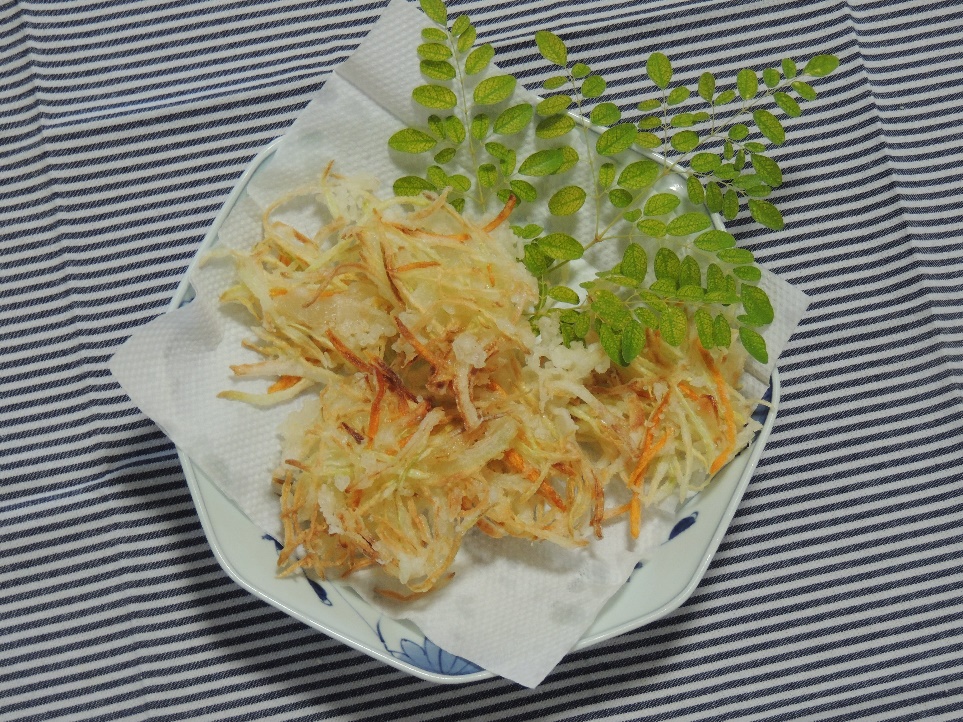 青パパイヤのかき揚げのレシピ