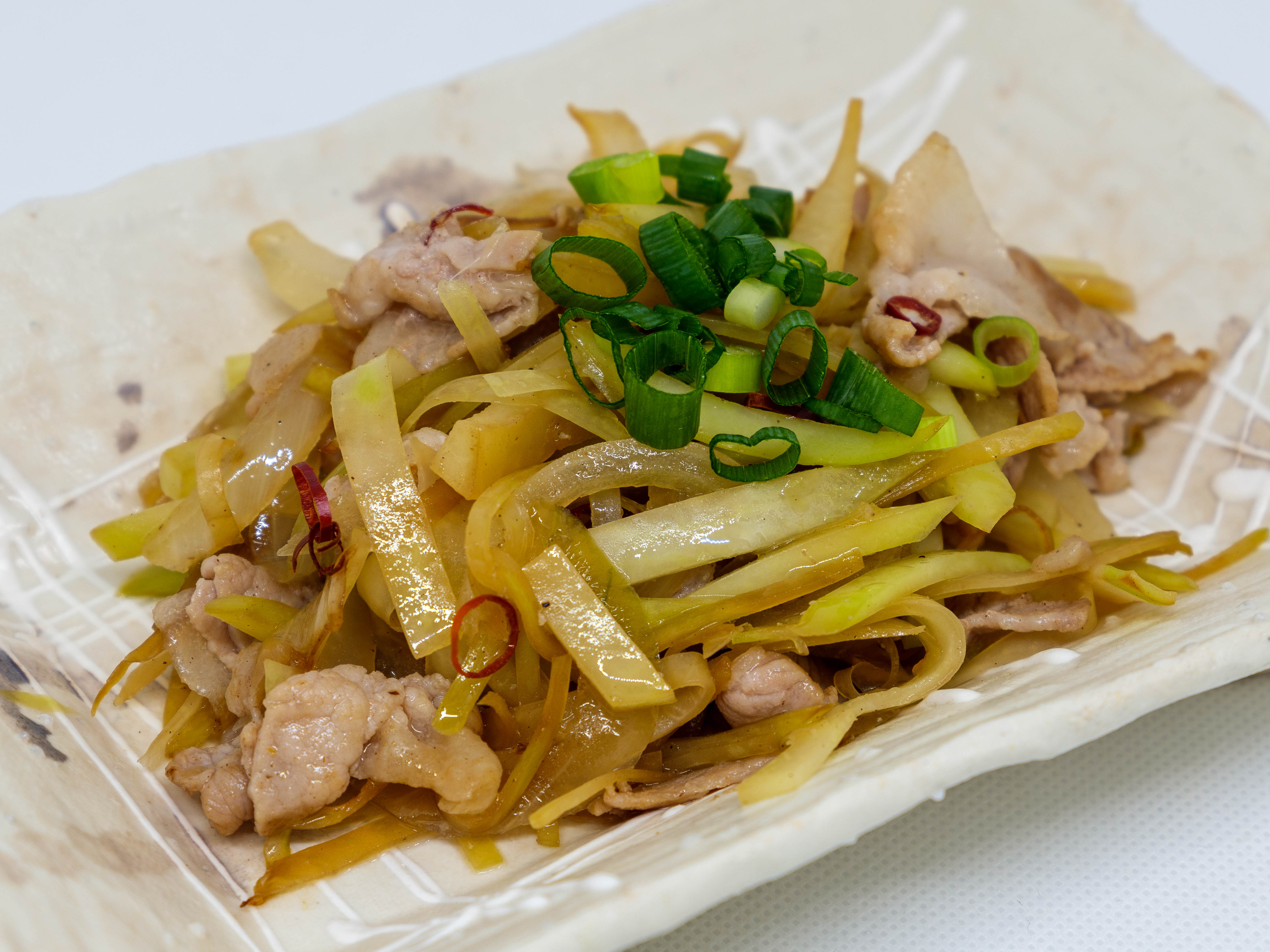 豚肉と青パパイヤの炒め物のレシピ