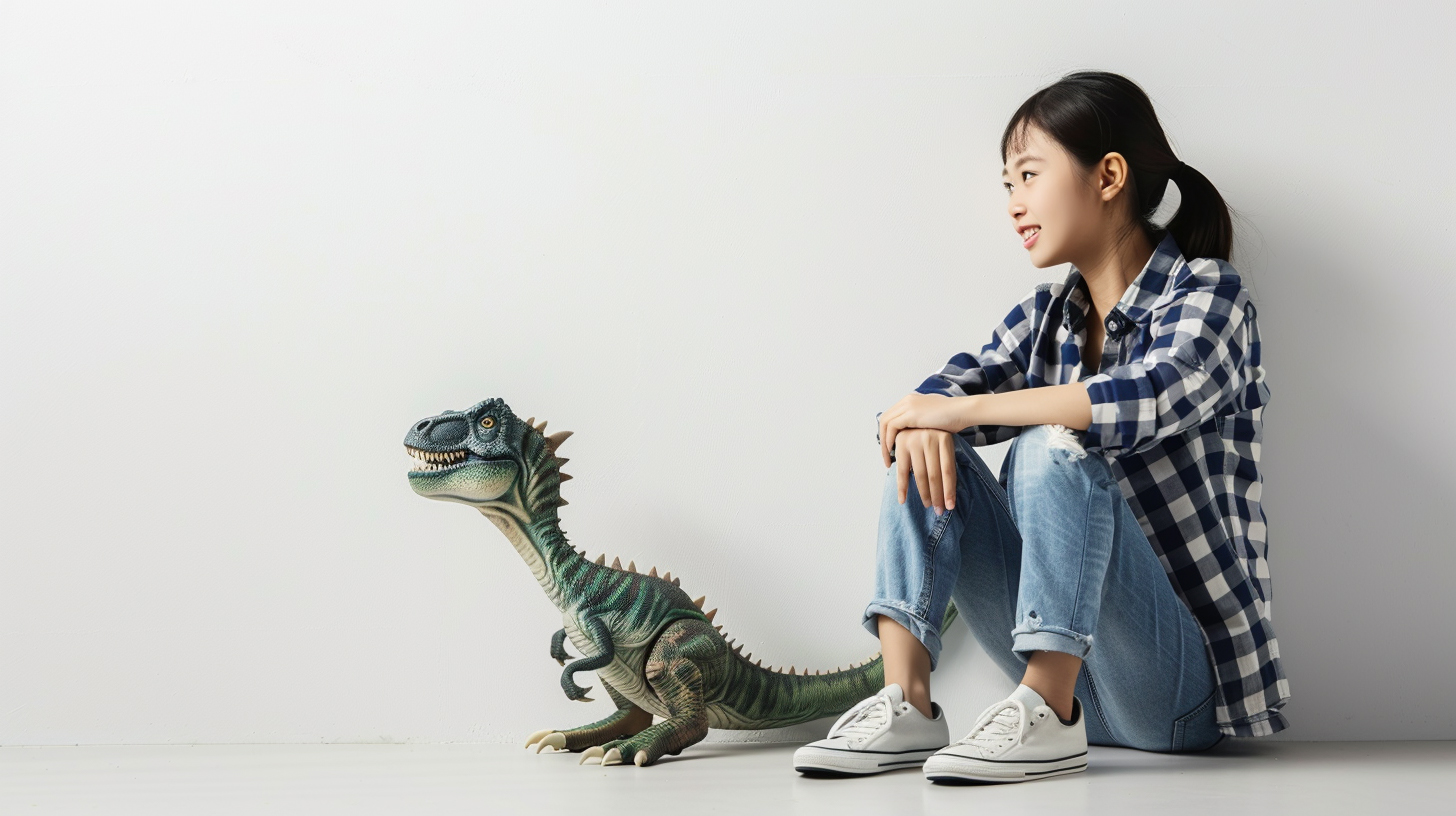 【デジタル恐竜シリーズ】異世界の友情!!女性とティラノキッズ 【フリー素材 5枚セット】が新登場!!