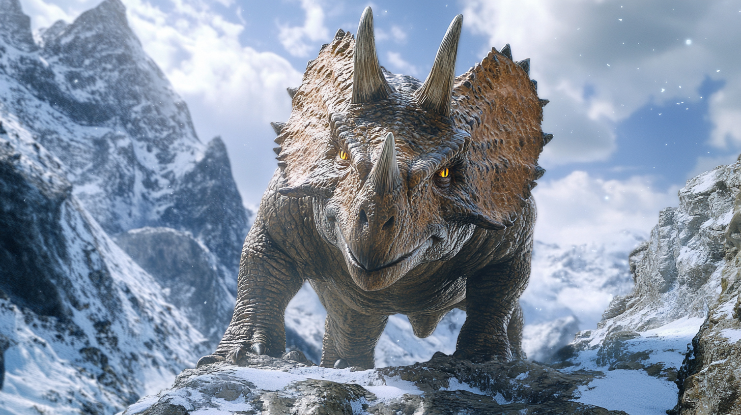 【デジタル恐竜シリーズ】凍てつく牙と角・氷嵐のトリケラトプス【フリー素材 5枚セット】が新登場!!
