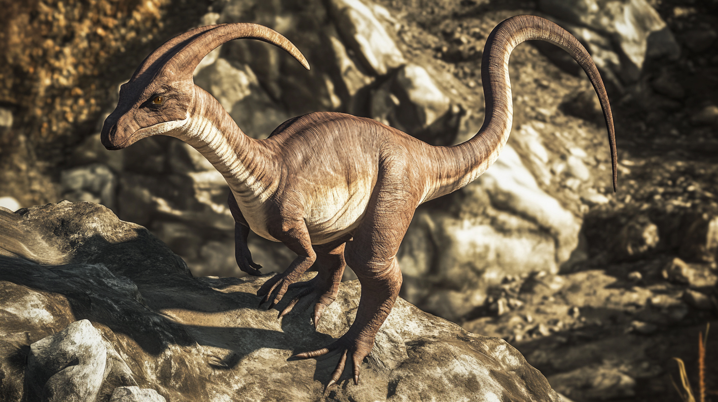 【デジタル恐竜シリーズ】岩場を歩むパラサウロロフス【フリー素材 5枚セット】が新登場!!