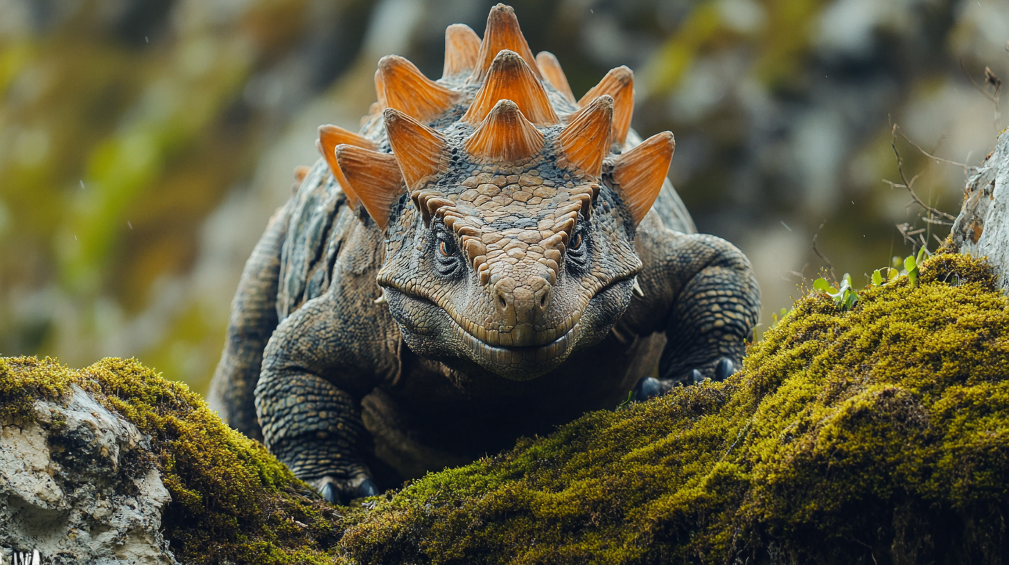 【デジタル恐竜シリーズ】苔の渓流に潜むステゴサウルス【フリー素材 5枚セット】が新登場!!