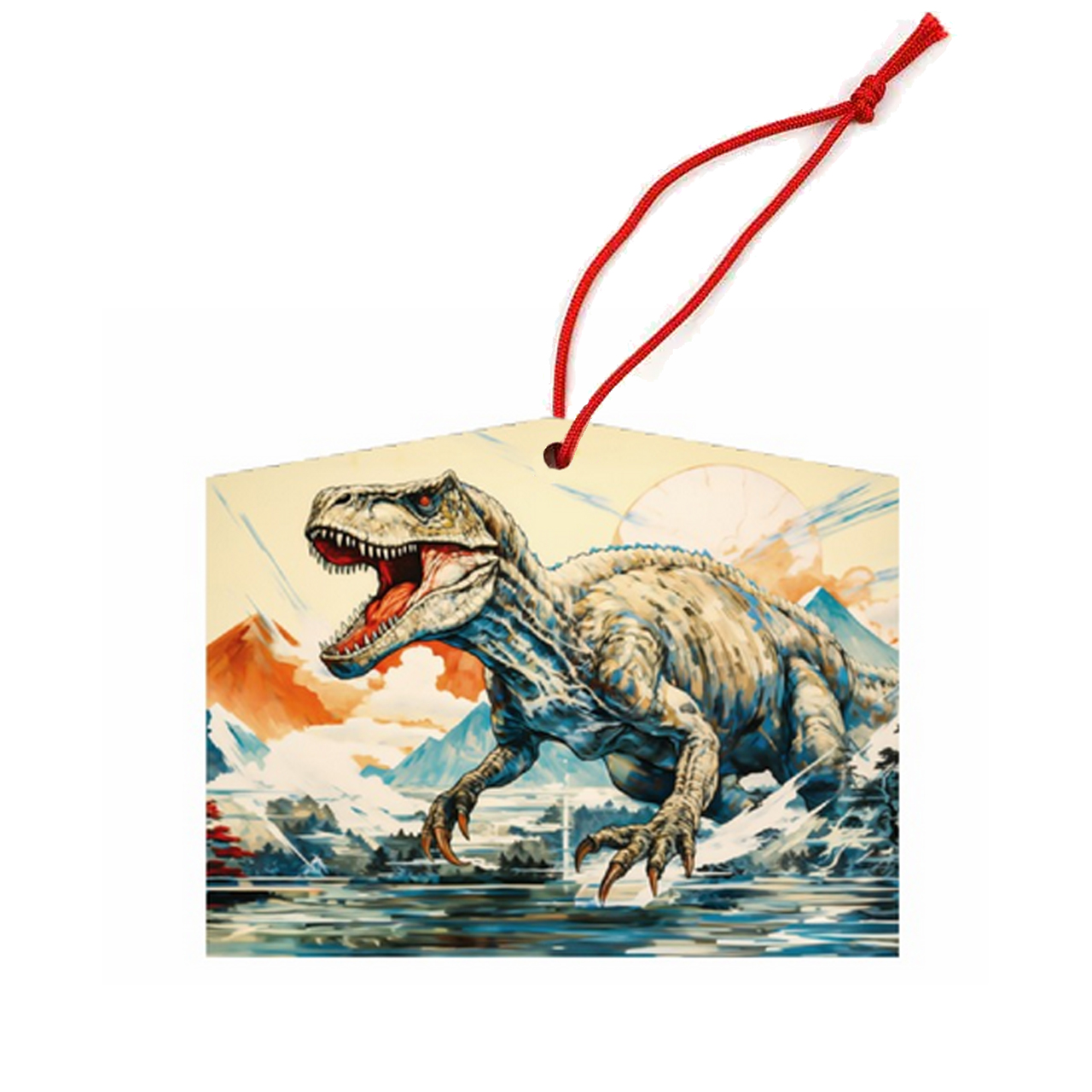 【恐竜インテリア】和の風景 ティラノサウルス 絵馬が新登場!!