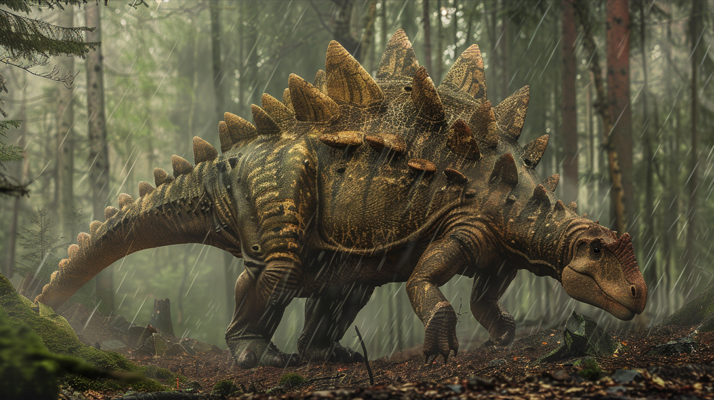 【デジタル恐竜シリーズ】豪雨の森・ステゴザウルス【フリー素材 5枚セット】が新登場!!