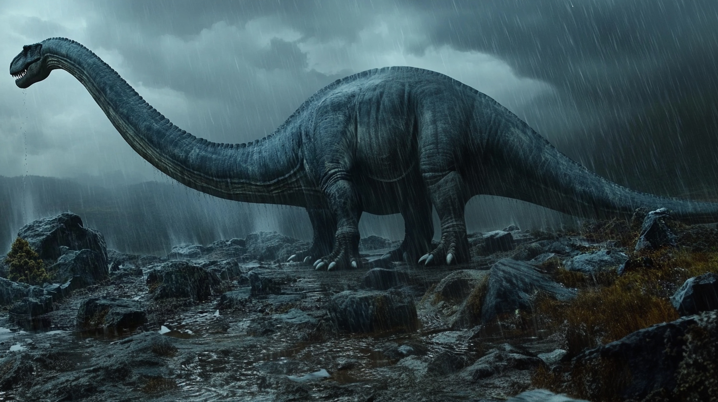 【デジタル恐竜シリーズ】暴風の中の巨獣・アルゼンチノサウルス【フリー素材 5枚セット】が新登場!!