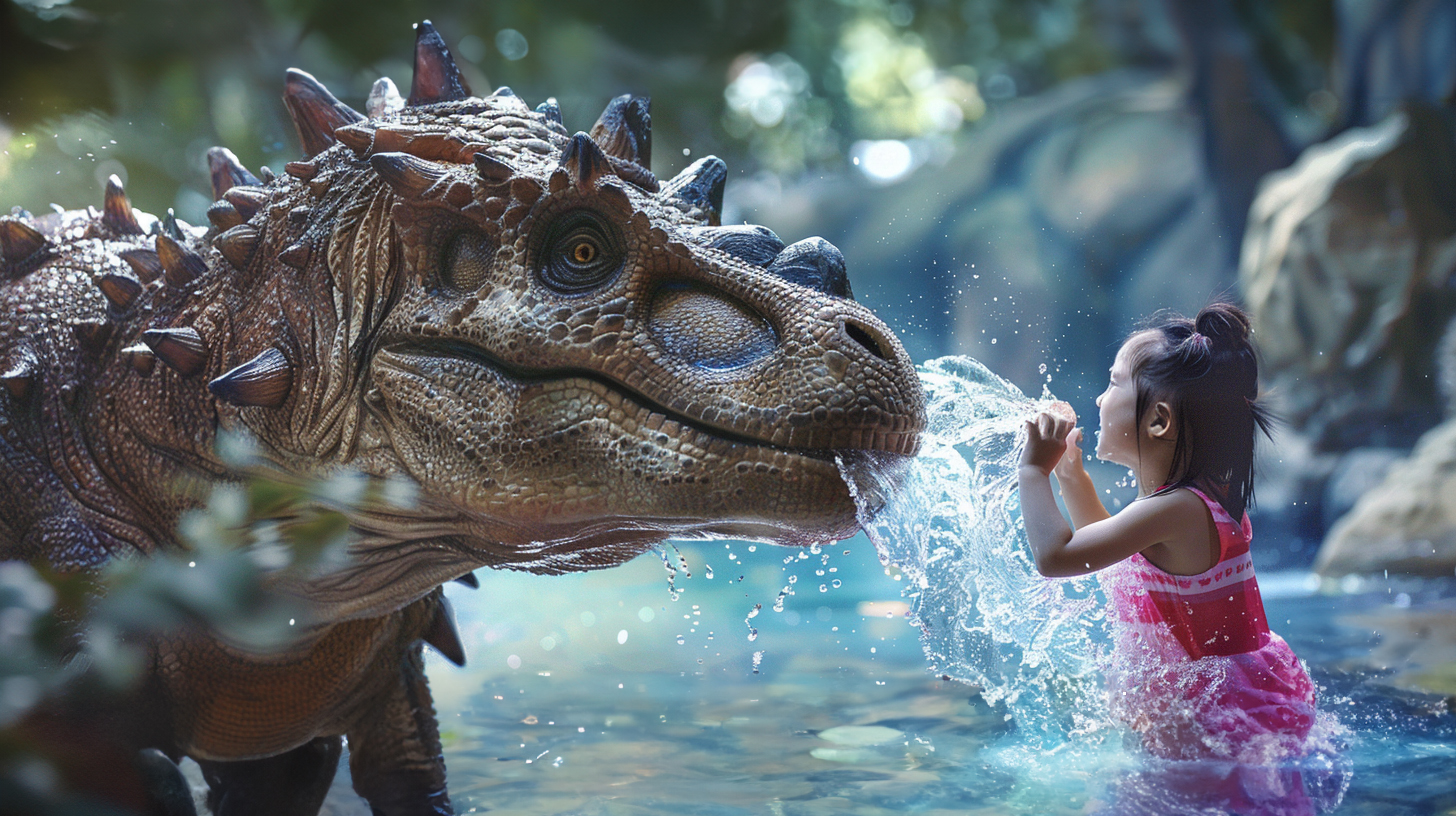 【デジタル恐竜シリーズ】水辺で遊ぶ・アンキロサウルス【フリー素材 5枚セット】が新登場!!