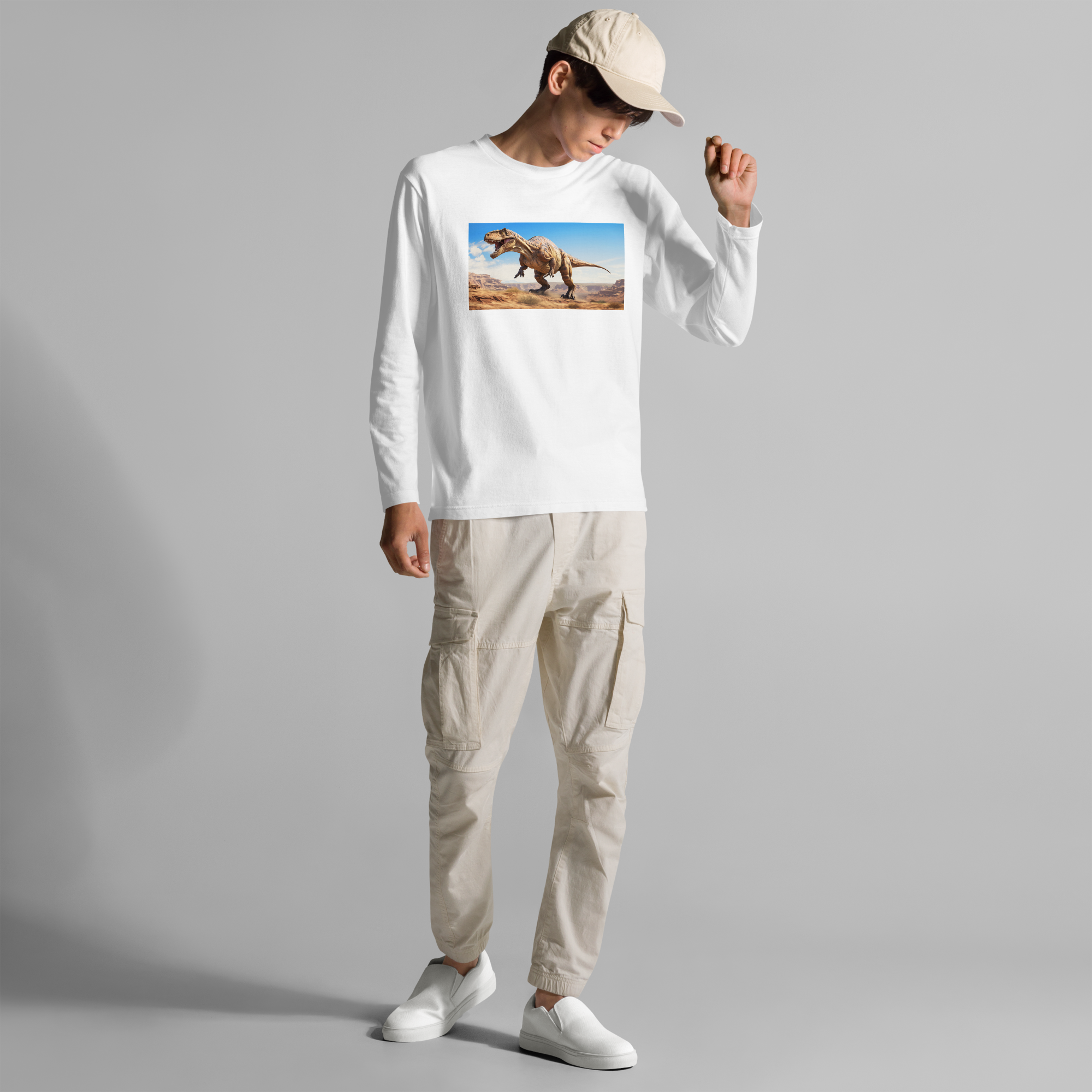 【恐竜Tシリーズ】T-REX リアルシャウト長袖Tシャツが新登場!!