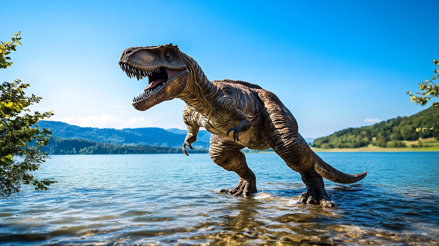 【デジタル恐竜シリーズ】激流を駆けるティラノサウルス【フリー素材 5枚セット】が新登場!!