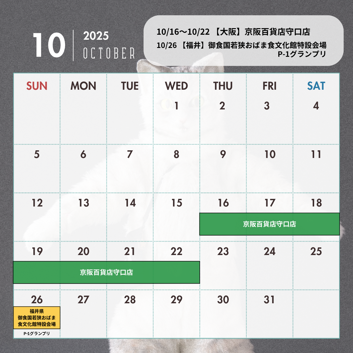 【最新】2025年10月〜2025年11月 出店情報