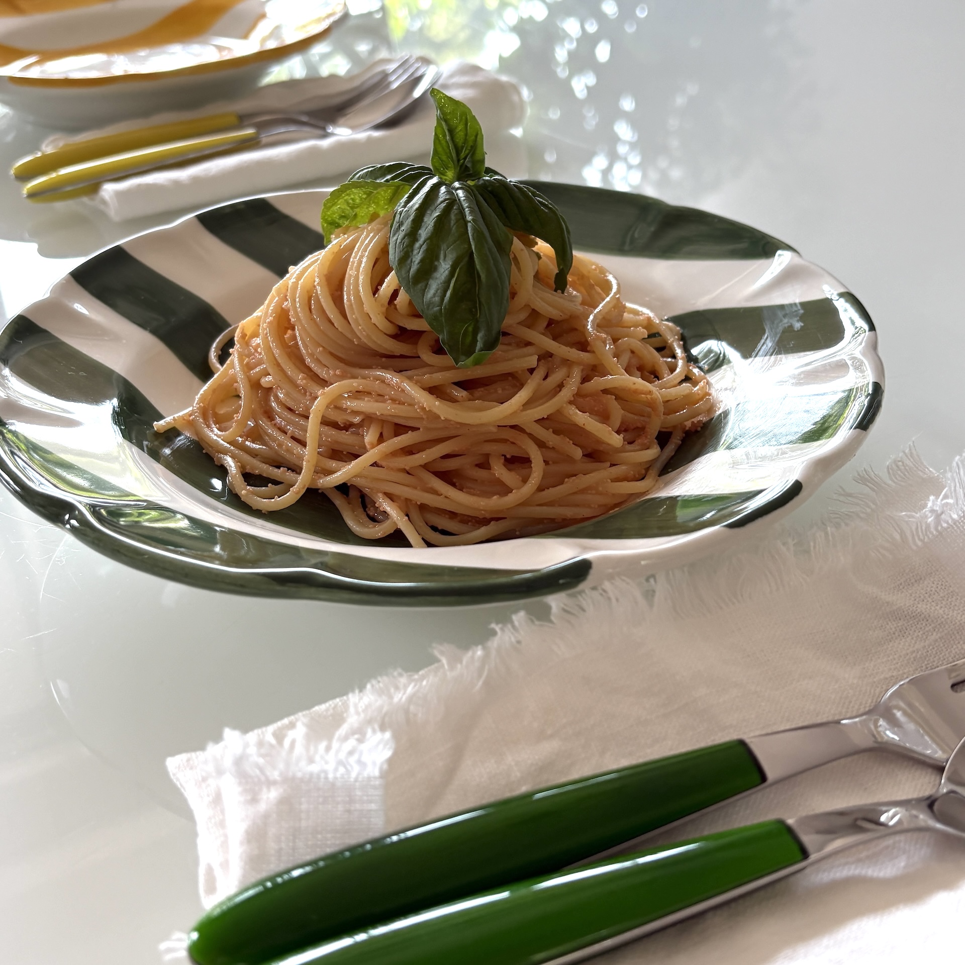 パスタ皿、使ってみました。