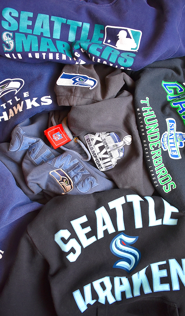 【Seattle NFL/MLB/NHL】 シアトル発のスポーツチームスウェットパーカー入荷~