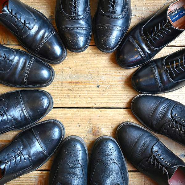 【BLACK Leather Shoes】 身も心も引き締まる黒レザーシューズ入荷～＠古着屋カチカチ