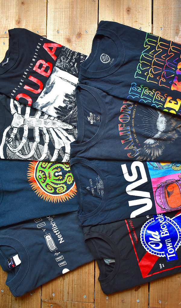 【Black Tee 黒T】 インパクトあるプリント入りブラックTシャツ入荷~@古着屋カチカチ