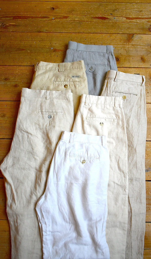 【Linen Pants リネンパンツ】 天然素材のチノパン/スラックスパンツ入荷~@古着屋カチカチ