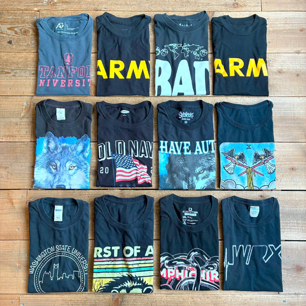 ■BLACK T-SHIRTS ブラックT■ カレッジ、星条旗、アニマル黒プリントTシャツ~