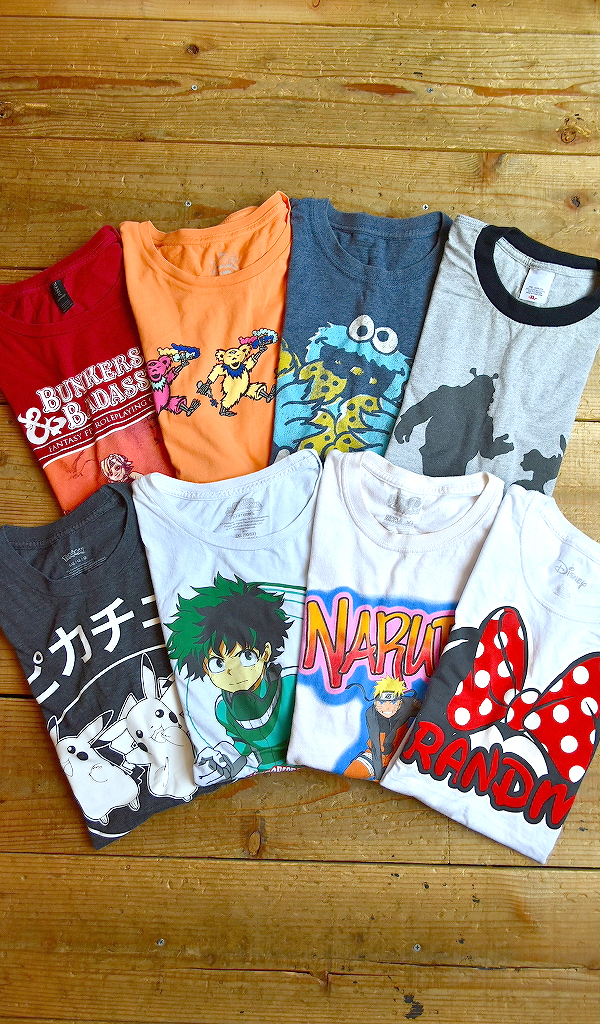 【あえてのアメリカから逆輸入~】 ジャパニーズアニメ漫画ゲームや映画Tシャツ入荷~@古着屋カチカチ