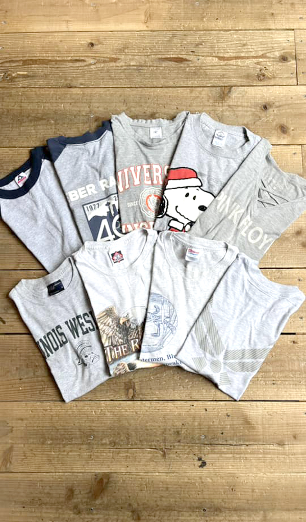【Grey T-Shirt グレーTシャツ】 OLD感溢れるグレー霜降りプリントTシャツ入荷～