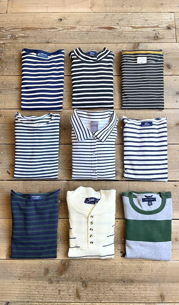 【Striped Long Sleeve Tee】  横縞模様のボーダー長袖Tシャツ@古着屋カチカチ