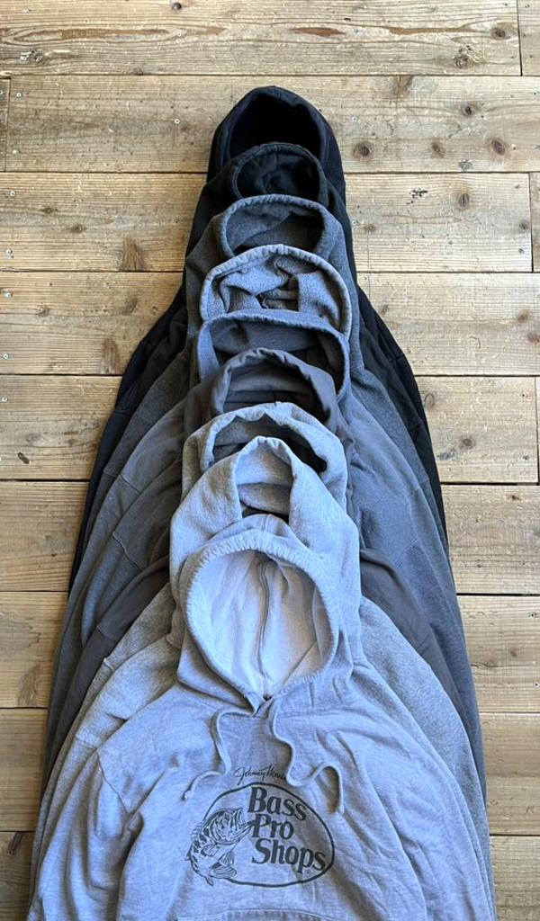 【Black, Charcoal & Grey Hoodie】 黒グレー系プリントスウェットパーカー