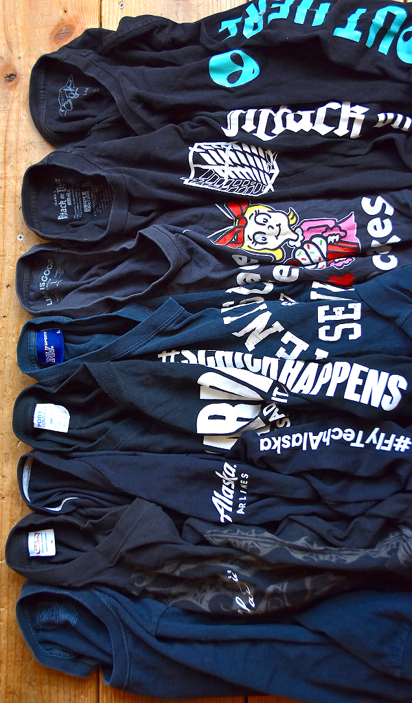 【Black Long Sleeve T】 今から使える黒プリント長袖Tシャツ入荷~@古着屋カチカチ