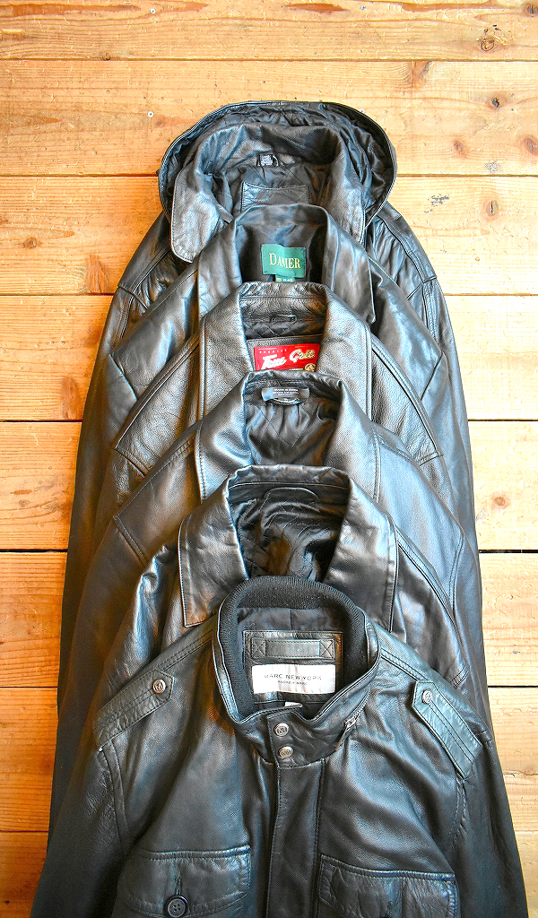 【Black Leather Coat】 重厚感のあるレザーコート/ジャケット入荷~@古着屋カチカチ