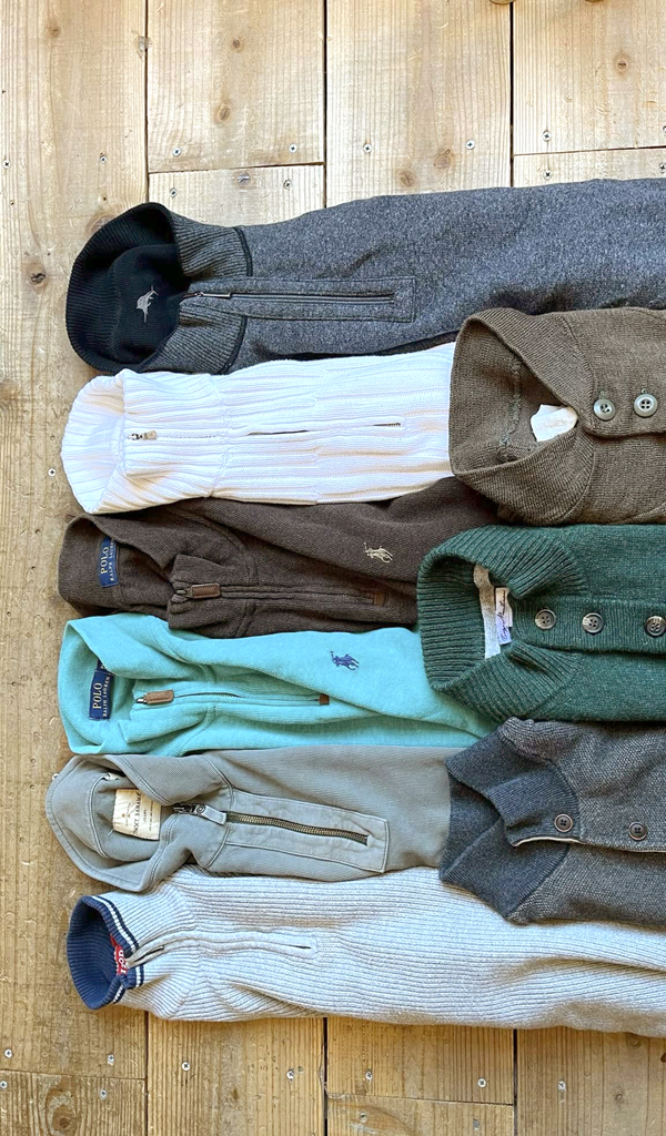 【Quarter Zip Sweater】ハーフジップやヘンリーネックのセーター入荷@古着屋カチカチ