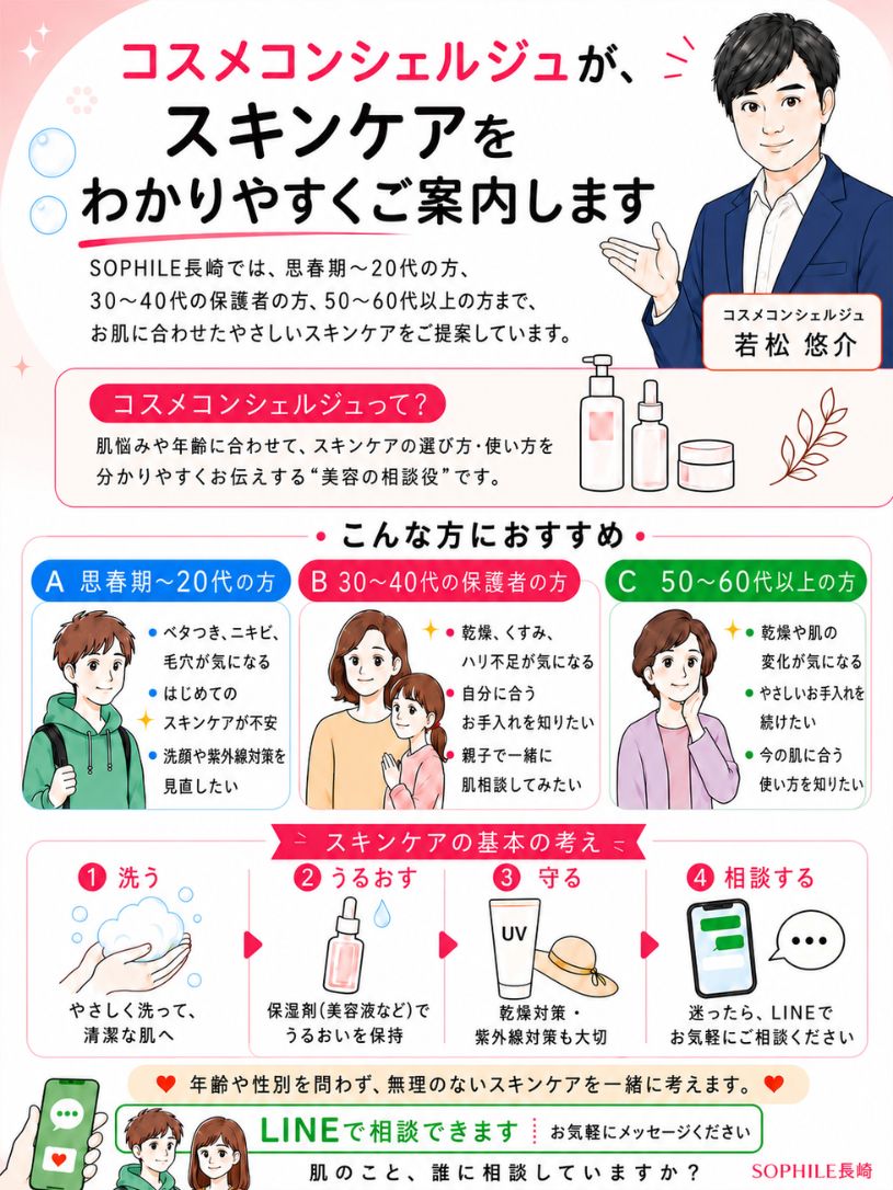 ソフィール長崎にはコスメコンシェルジュが在籍しています