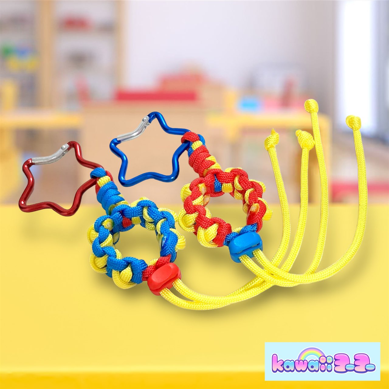 ブロックカラーのヨーヨーホルダー❤️💙💛