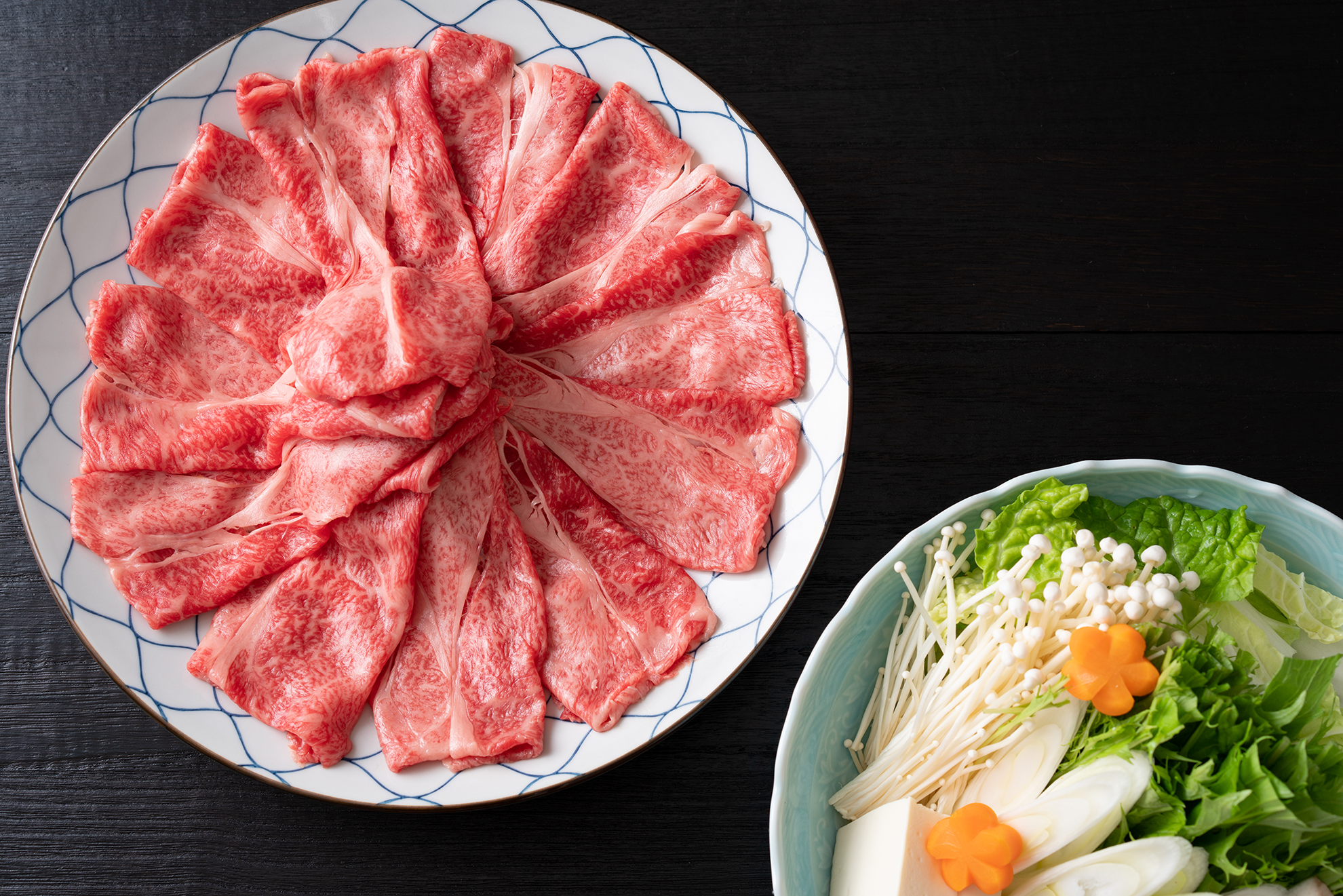 アレンジレシピ 01.黒毛和牛ロースしゃぶしゃぶ＆牛タンしゃぶしゃぶ