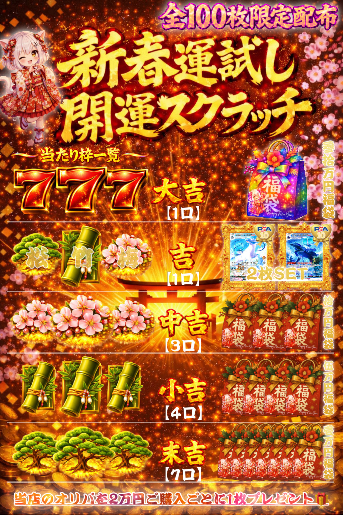 ✨🧧"新春運試し"開運スクラッチ🧧✨【配布終了‼️】