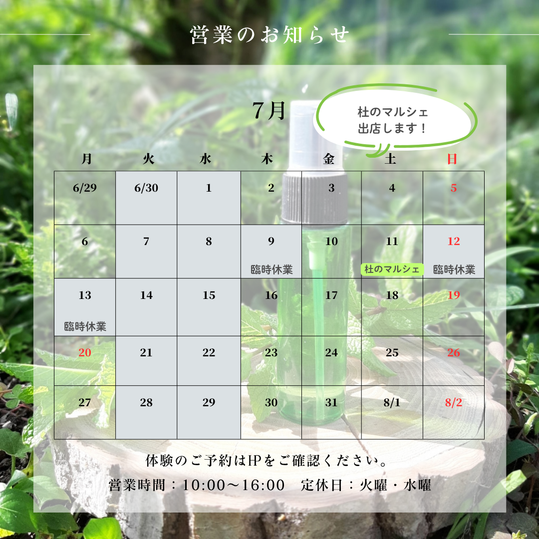 7月のお知らせ