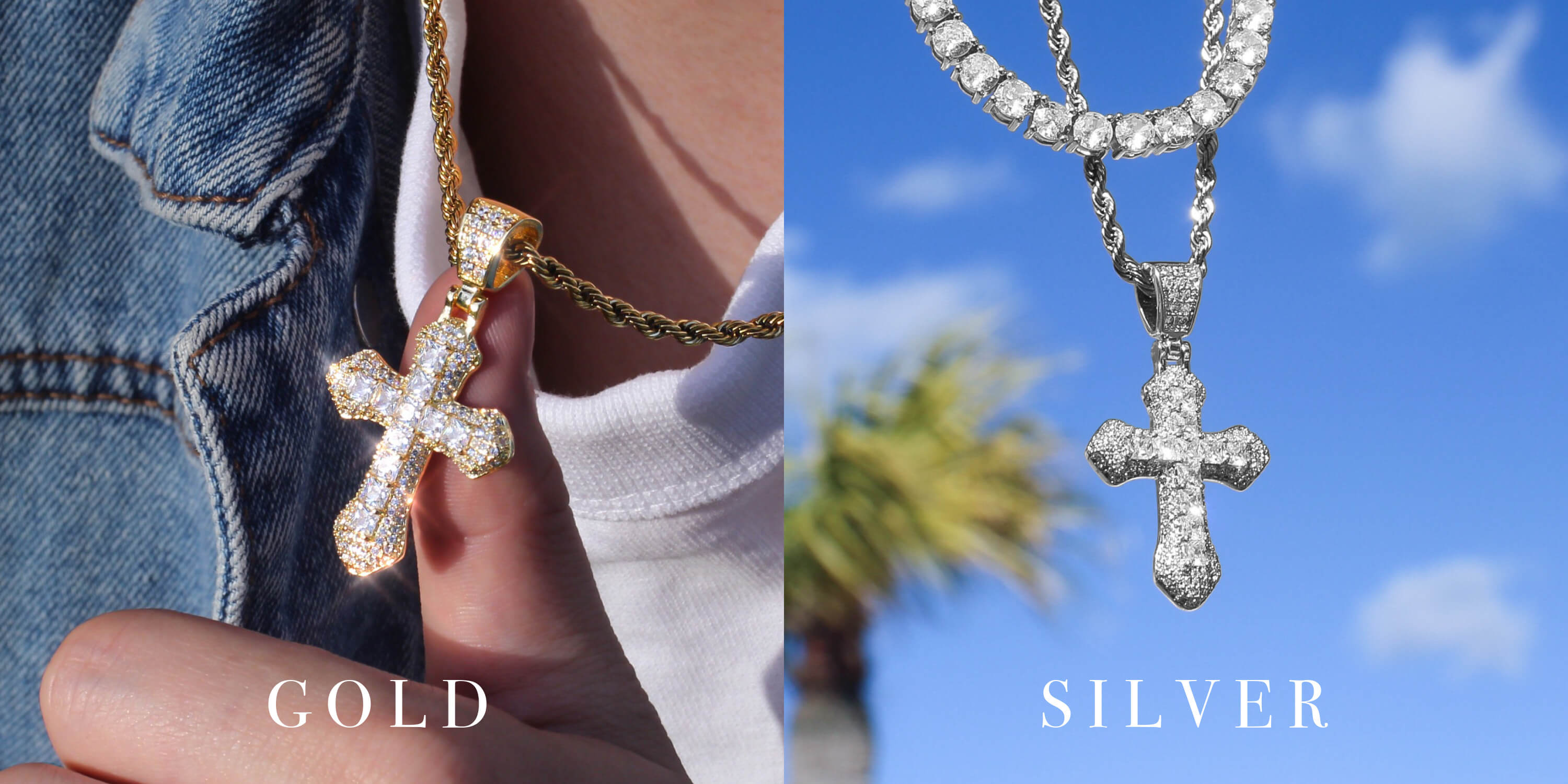 クロスデザインとジルコニアの相性抜群!存在感で魅了するソードクロスネックレス