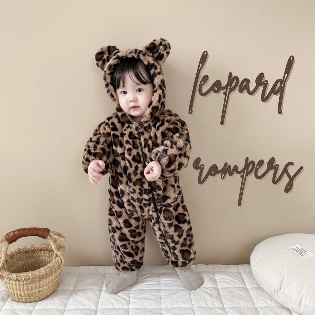 ラスト1点🌟　80cm レオパードふわふわロンパース🐆❣️