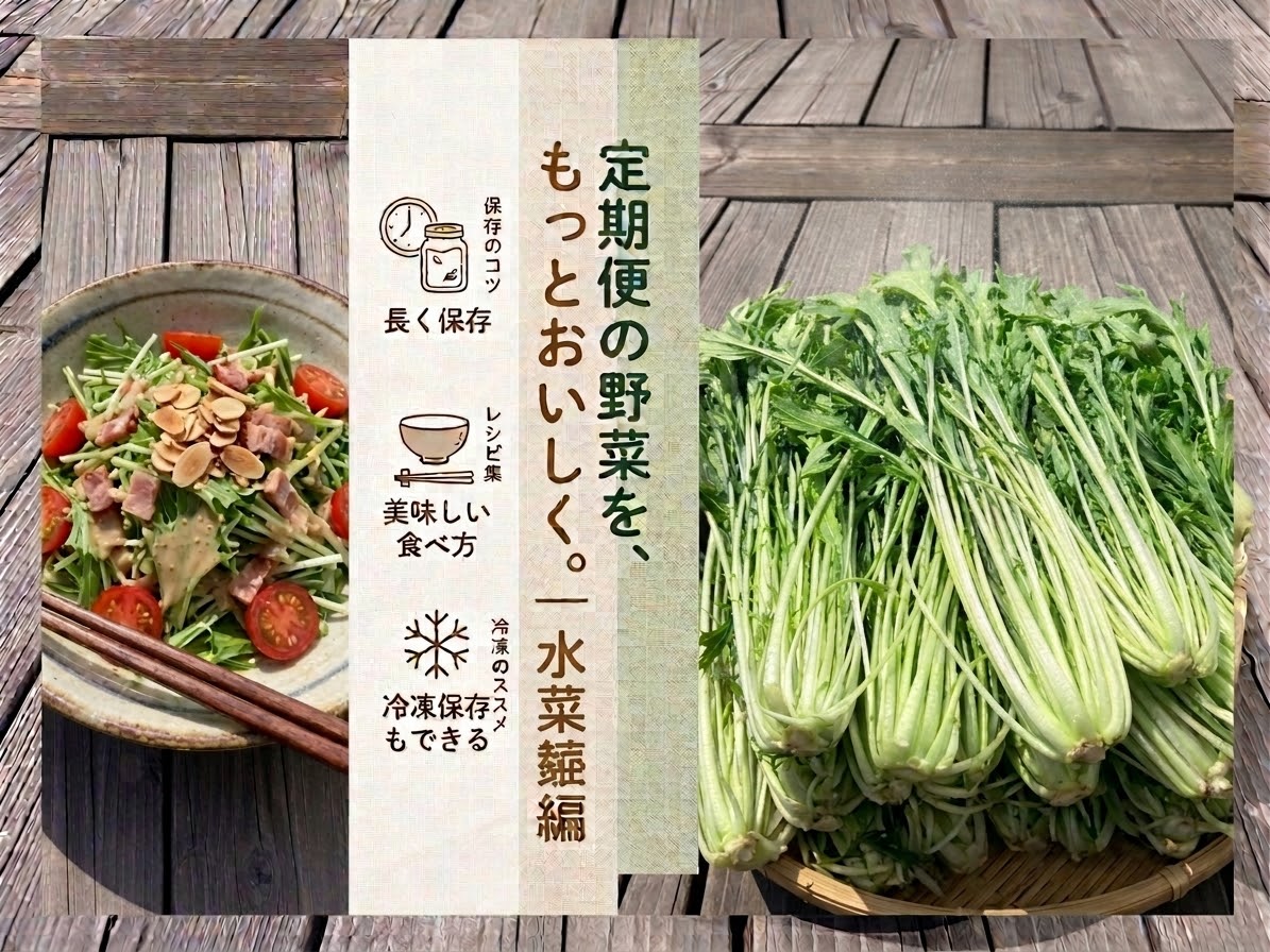 【定期便の野菜を、もっとおいしく。|水菜編】実は奈良の伝統野菜?シャキシャキ食感を楽しむ保存と食べ方
