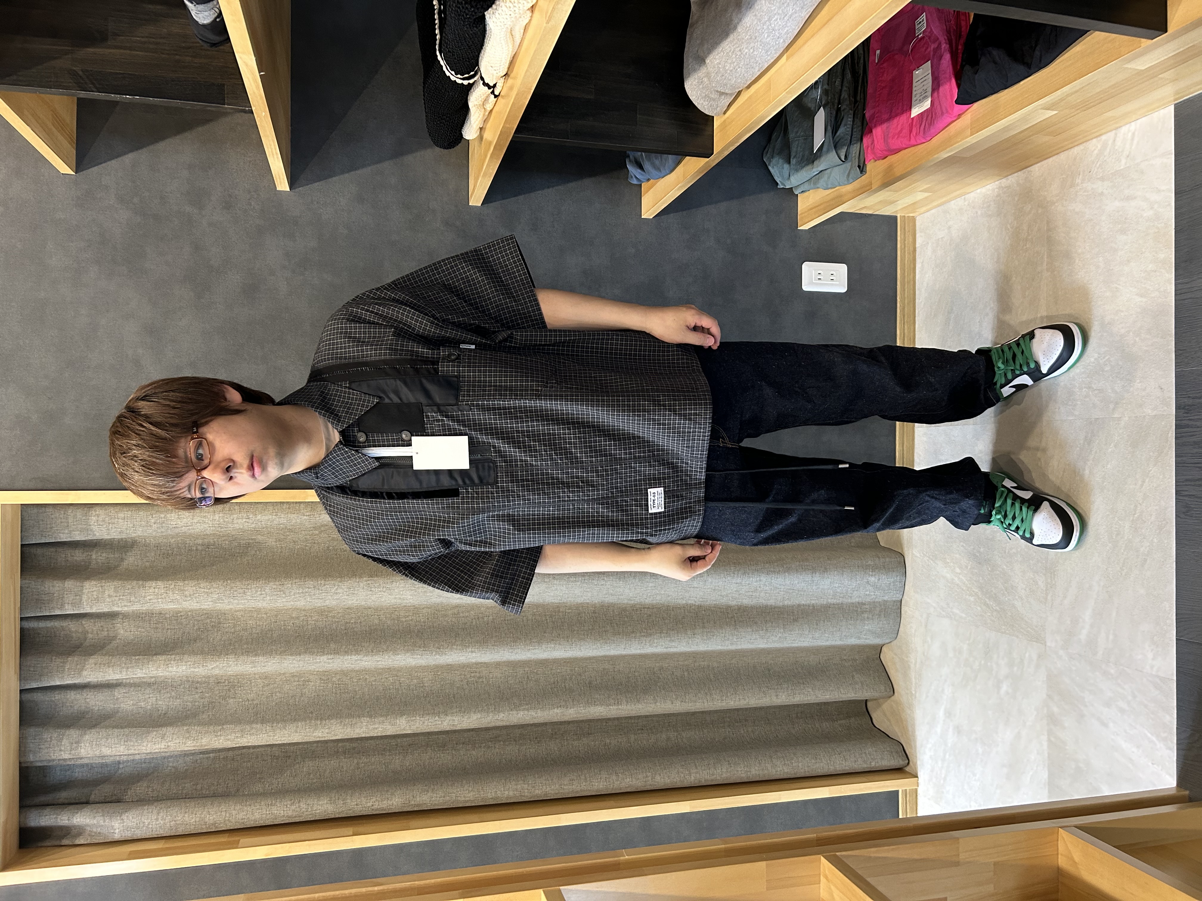エレファブのチェックの半袖シャツです👕