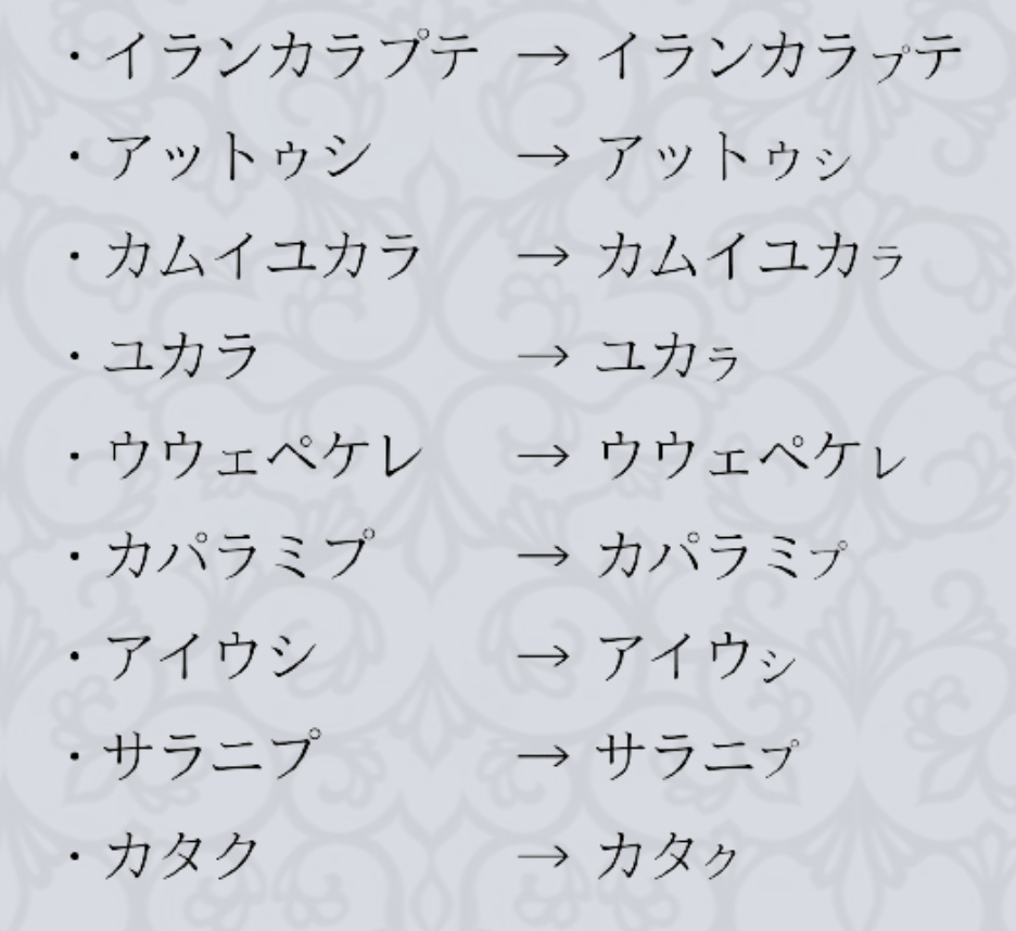 アイヌ語小文字表記について