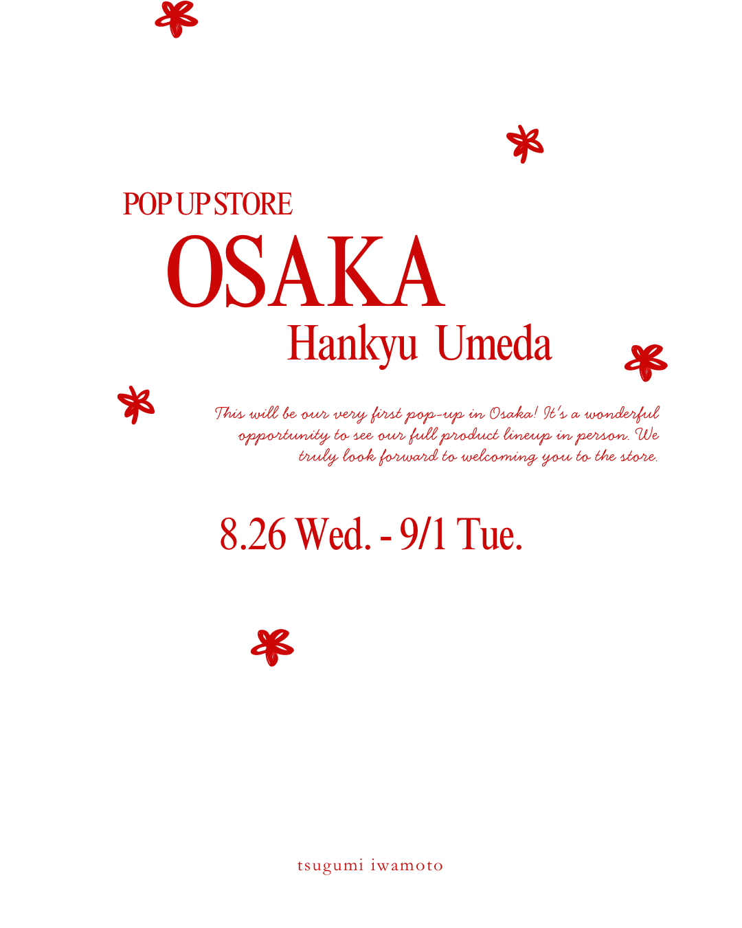 ［POP UP STORE］OSAKA Hankyu Umeda