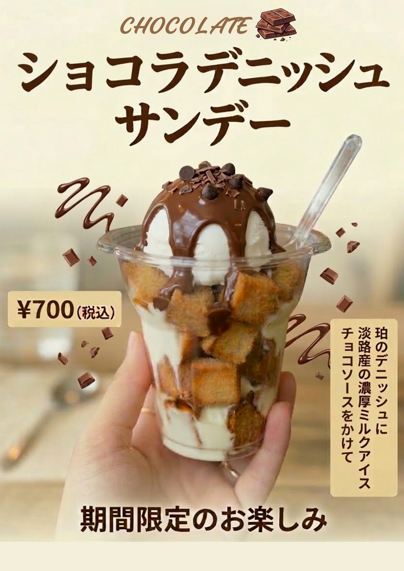 本日3/19〜3/22藤井大丸で牛カツサンドとデニッシュサンデー販売♪