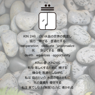 白い磁気の魔法使いの年　太陽の月9日　KIN246白い水晶の世界の橋渡しの日