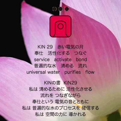 白い磁気の魔法使いの年　惑星の月24日　KIN29赤い電気の月の日