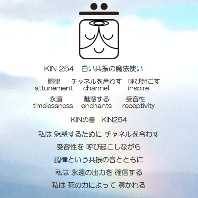 白い磁気の魔法使いの年　太陽の月17日　KIN254白い共振の魔法使いの日