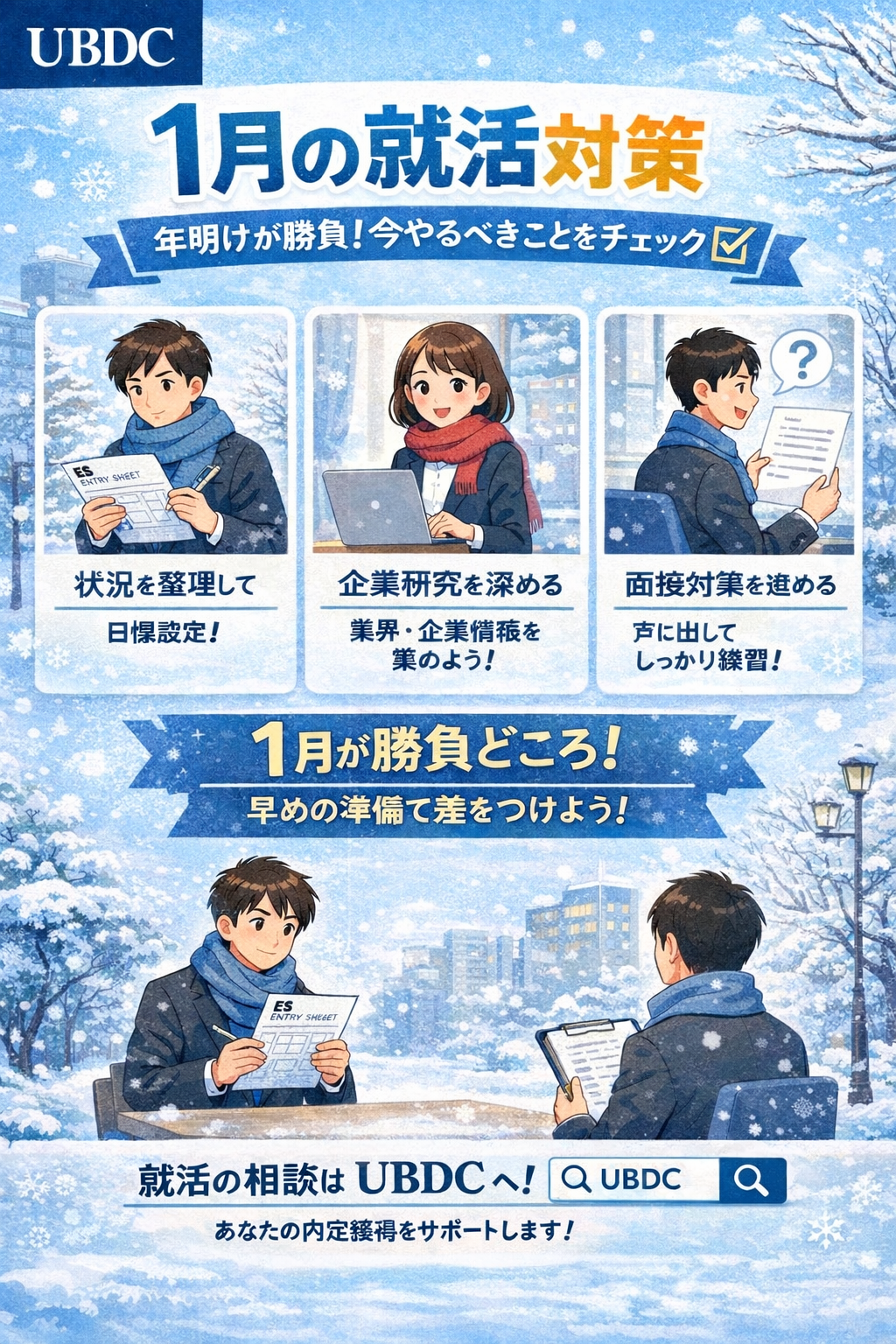 【1月の就活対策】年明けが勝負！今やるべきこと5選